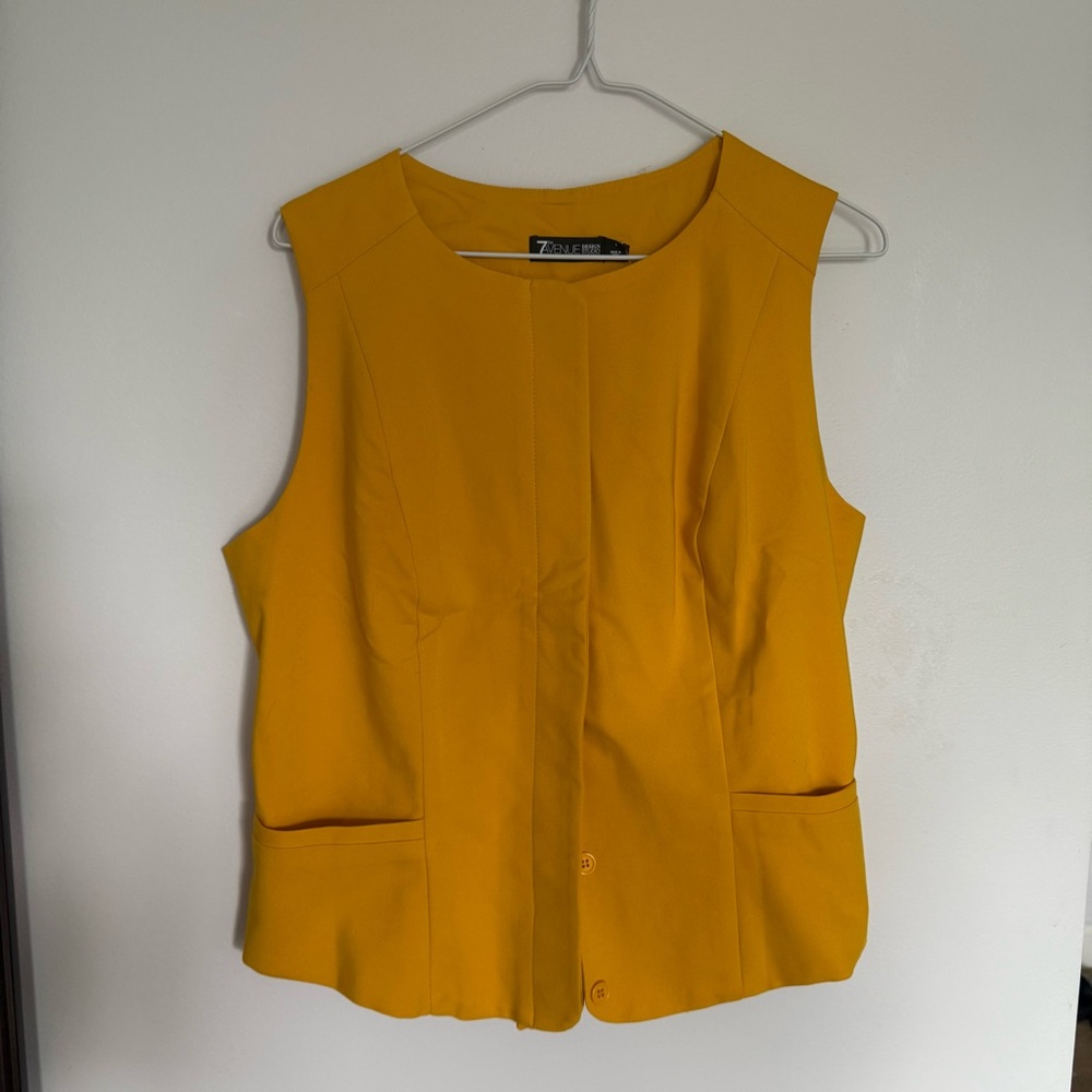 New York & Company Yellow Boxy Tank Top